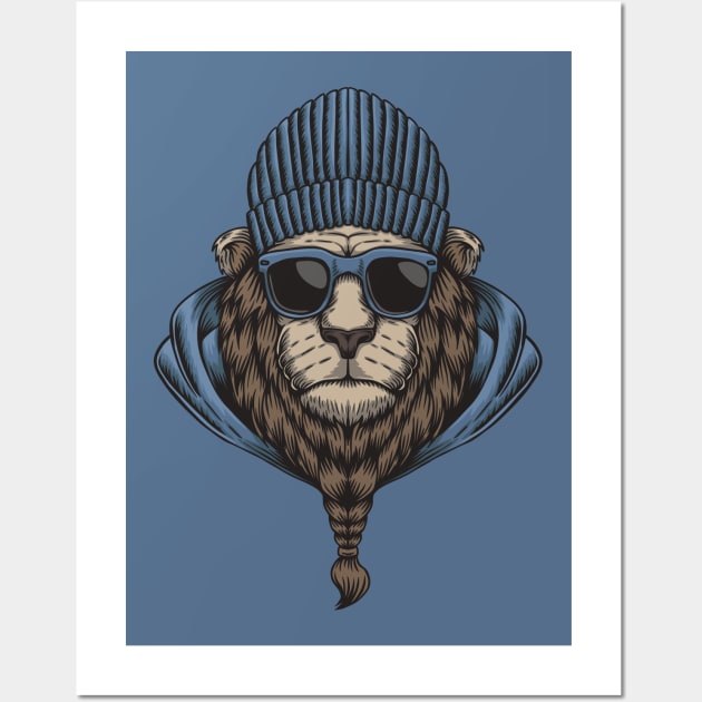 Cool Hipster Lion Head Wall Art by SLAG_Creative